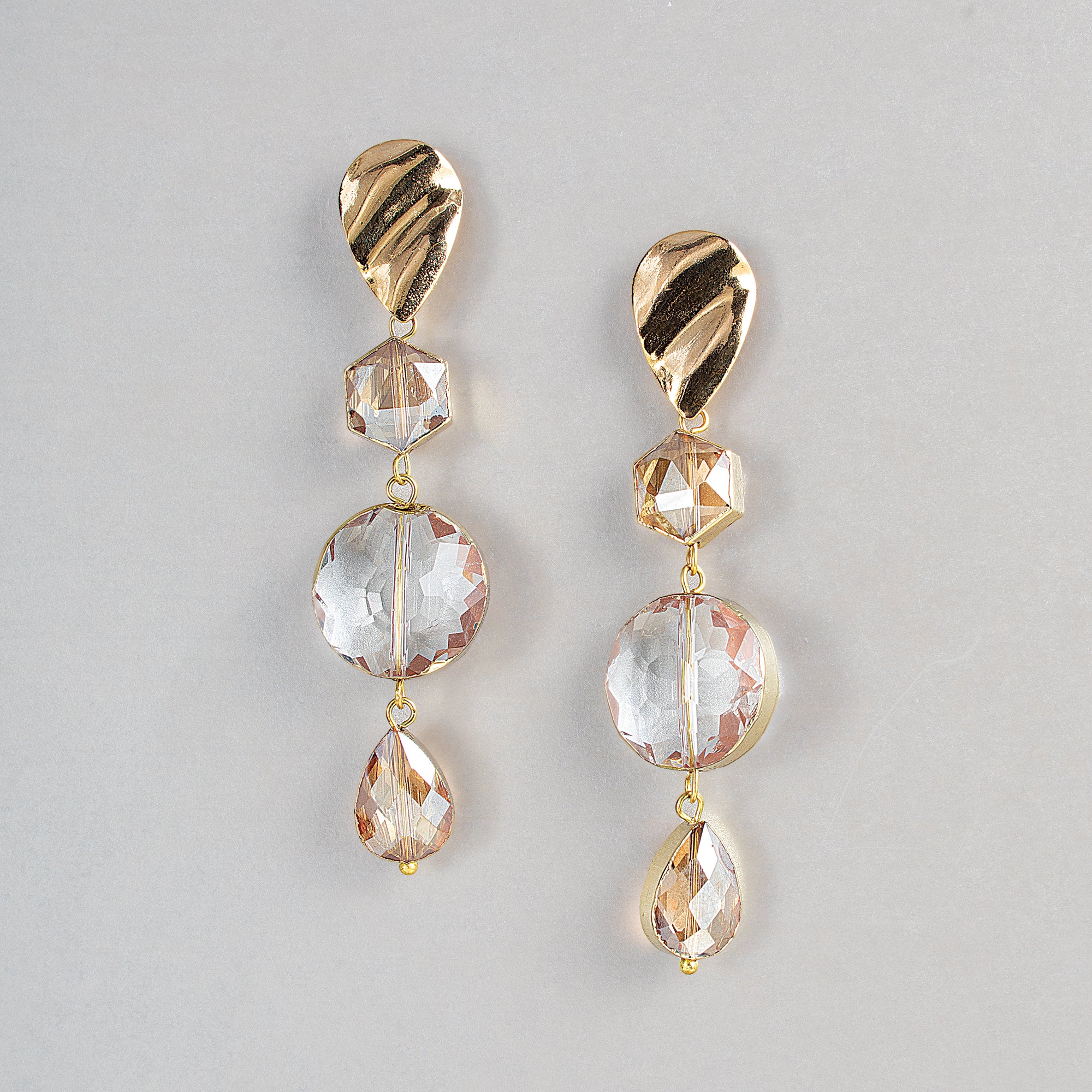 Faceted Crystal Drop Earrings