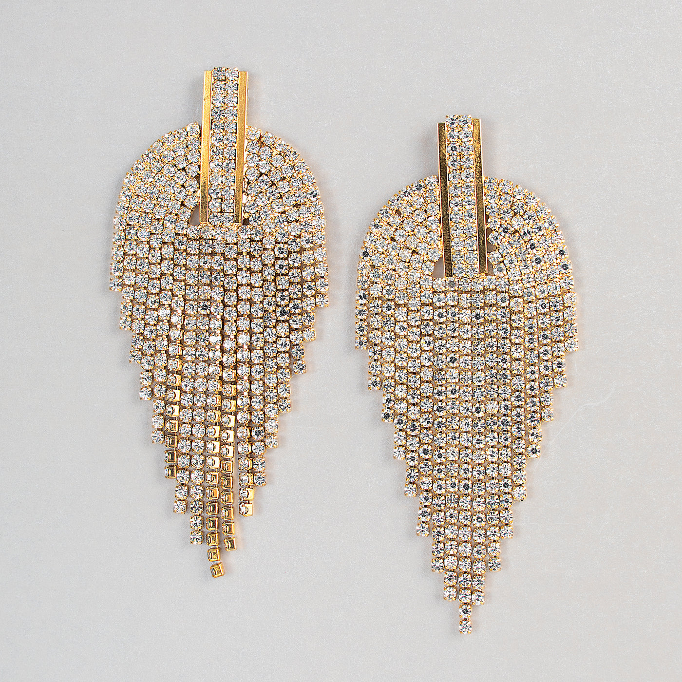 Pave Crystal Chandelier Drop Earrings