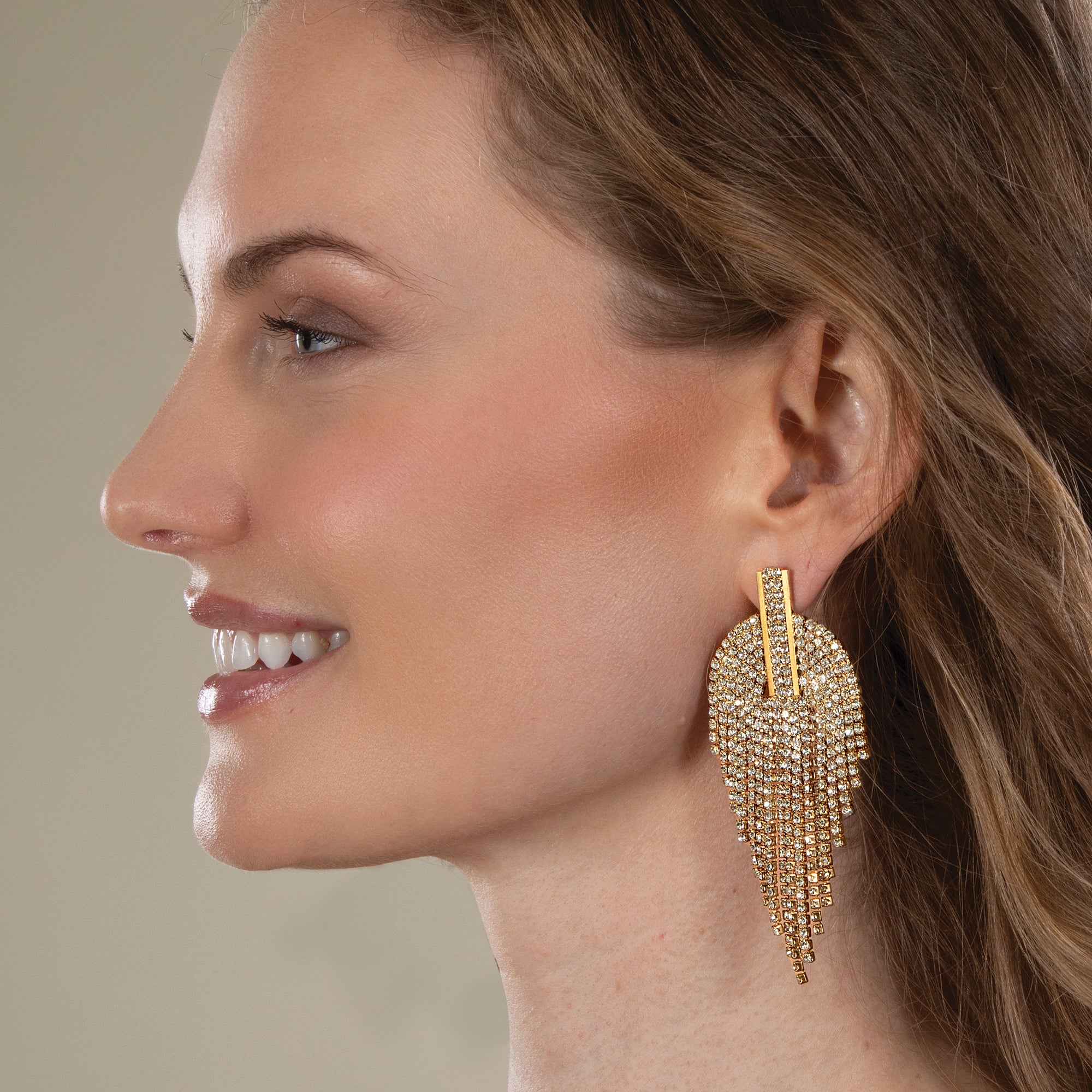 Pave Crystal Chandelier Drop Earrings