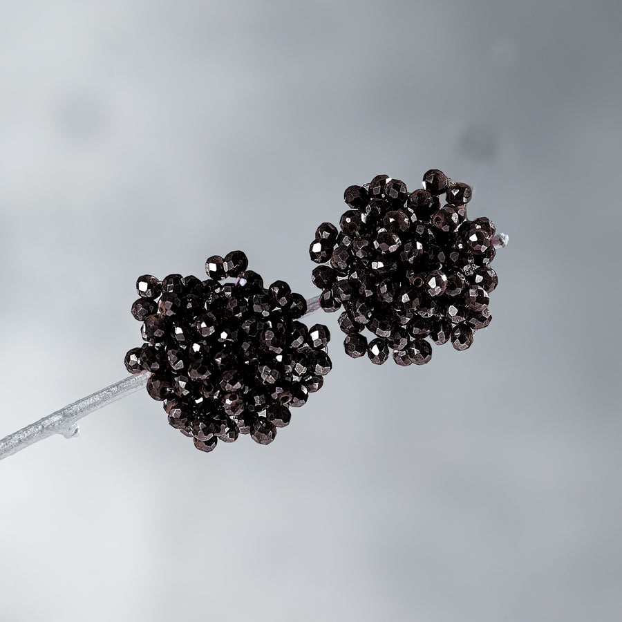 Black Crystal Cluster Earrings