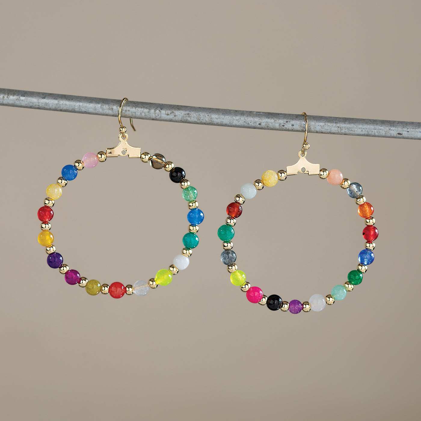 Rainbow Circle Hoop Earrings