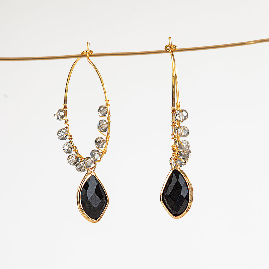 Midnight Smoke Hoop Earrings