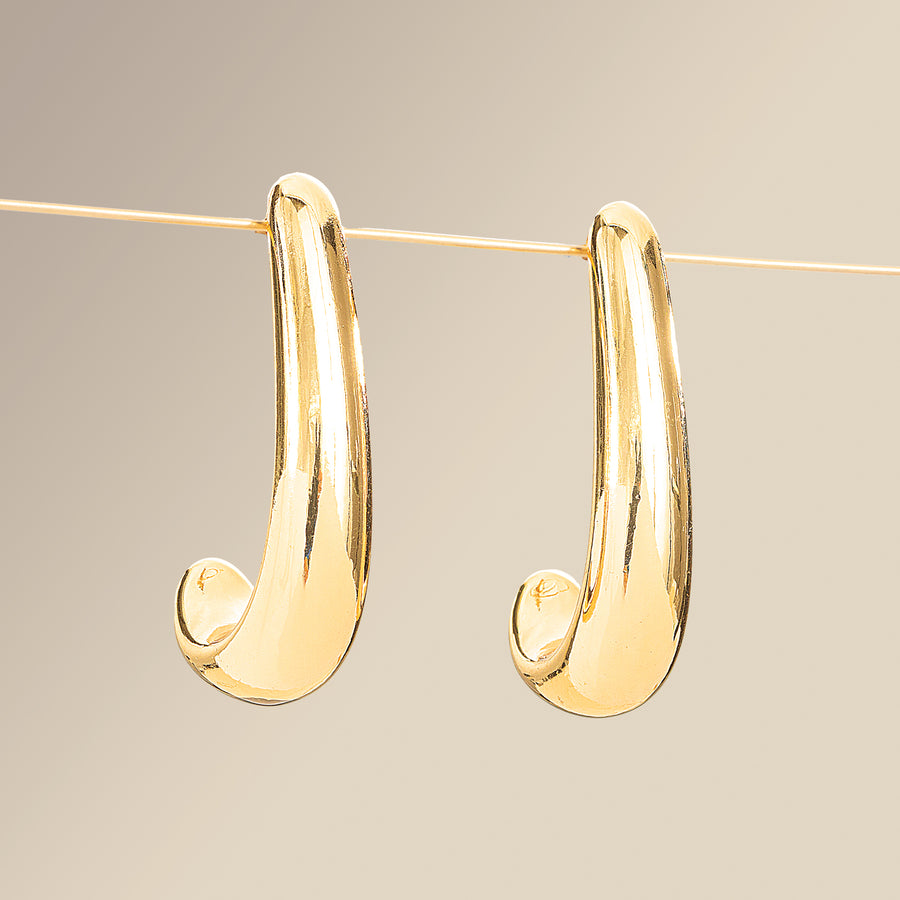 Golden J Hoop Earrings