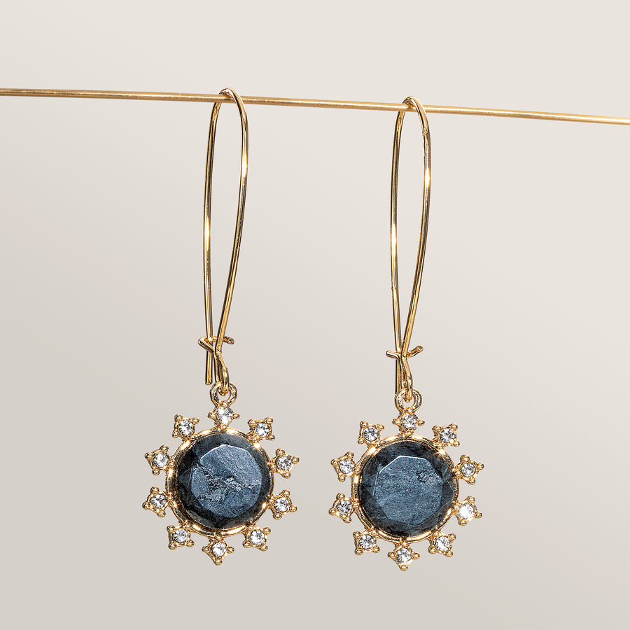 Sparkling Eclipse Labradorite Earrings