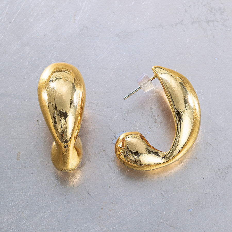 Stylish & Structured Half Hoop Earrings