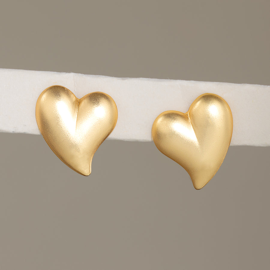 Brushed with Greatness Heart Earrings