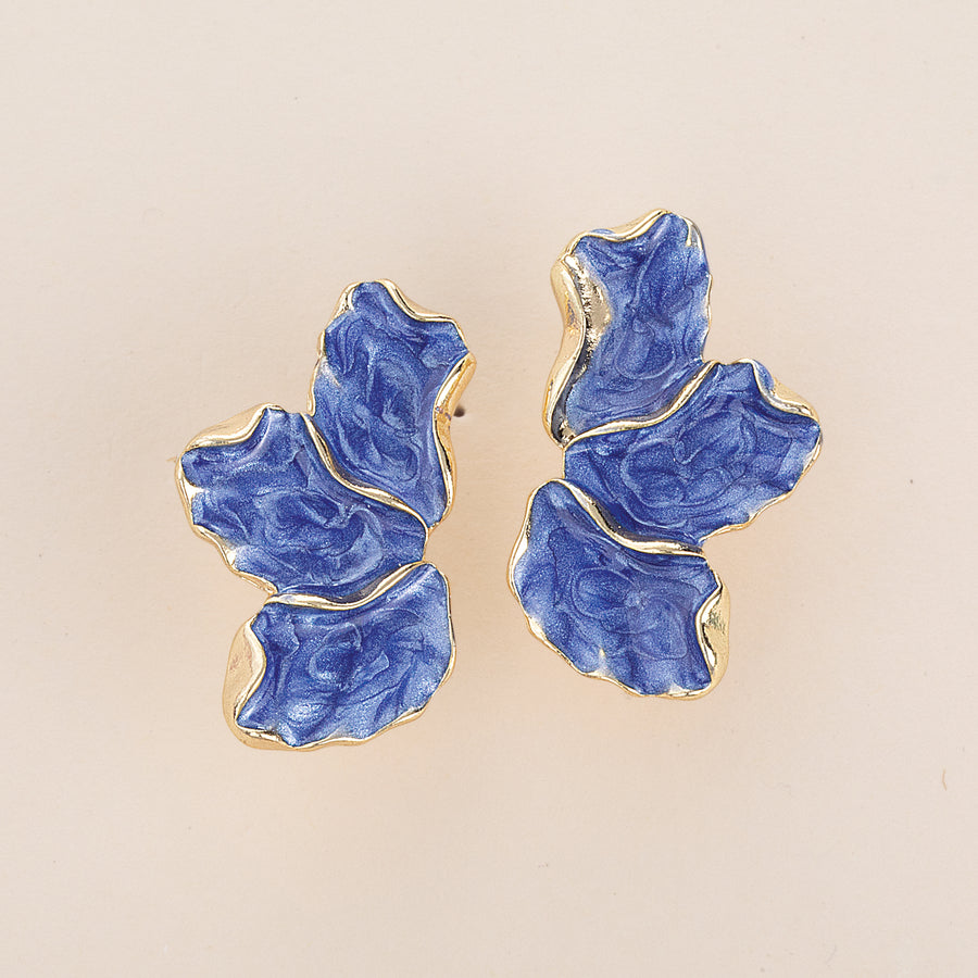 Beauty in Blues Enamel Petal Earrings