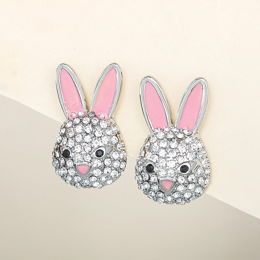 Pave Crystal Bunny Earrings (Preorder)