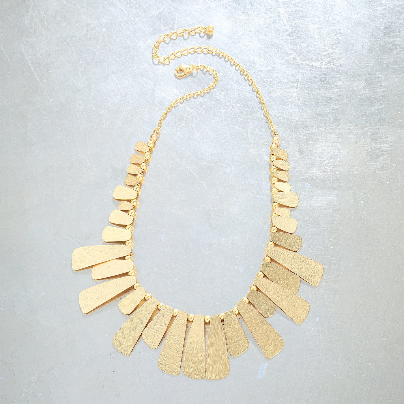 Cleopatra Brushed Gold Statement Necklace