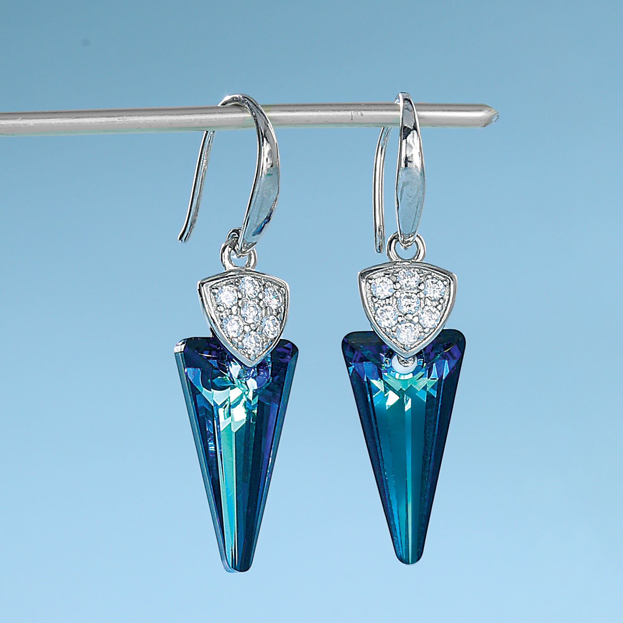 Aegean Blue Crystal Earrings