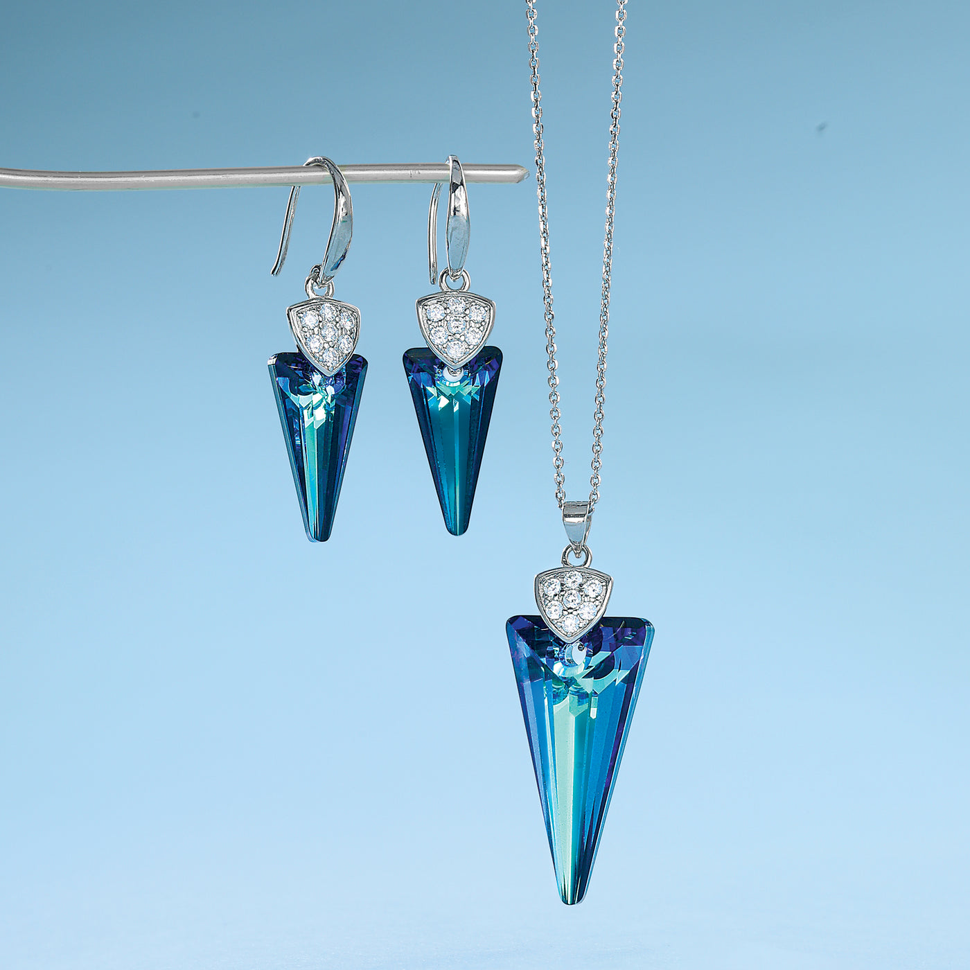 Aegean Blue Crystal Earrings