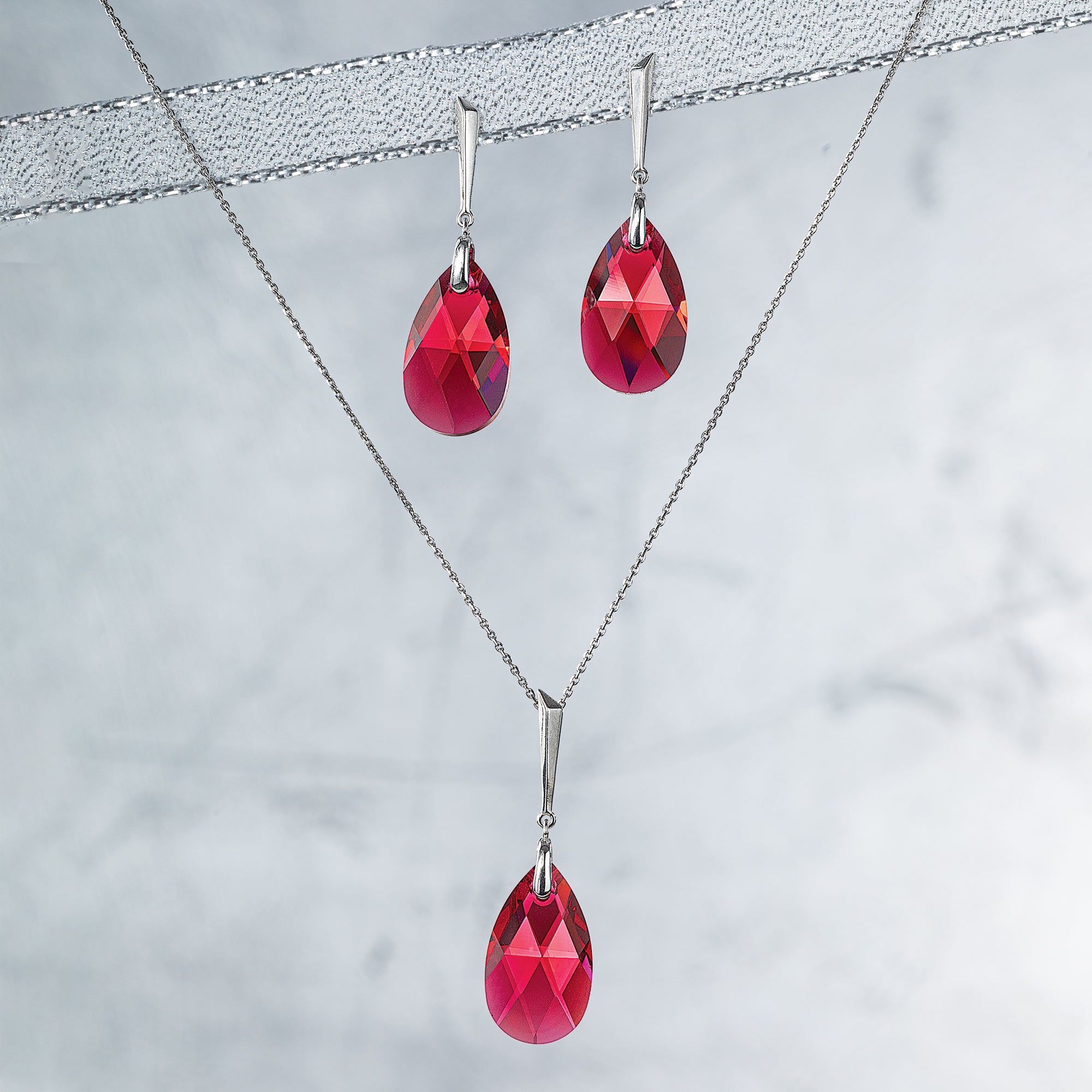 Ruby Brilliance Crystal Necklace