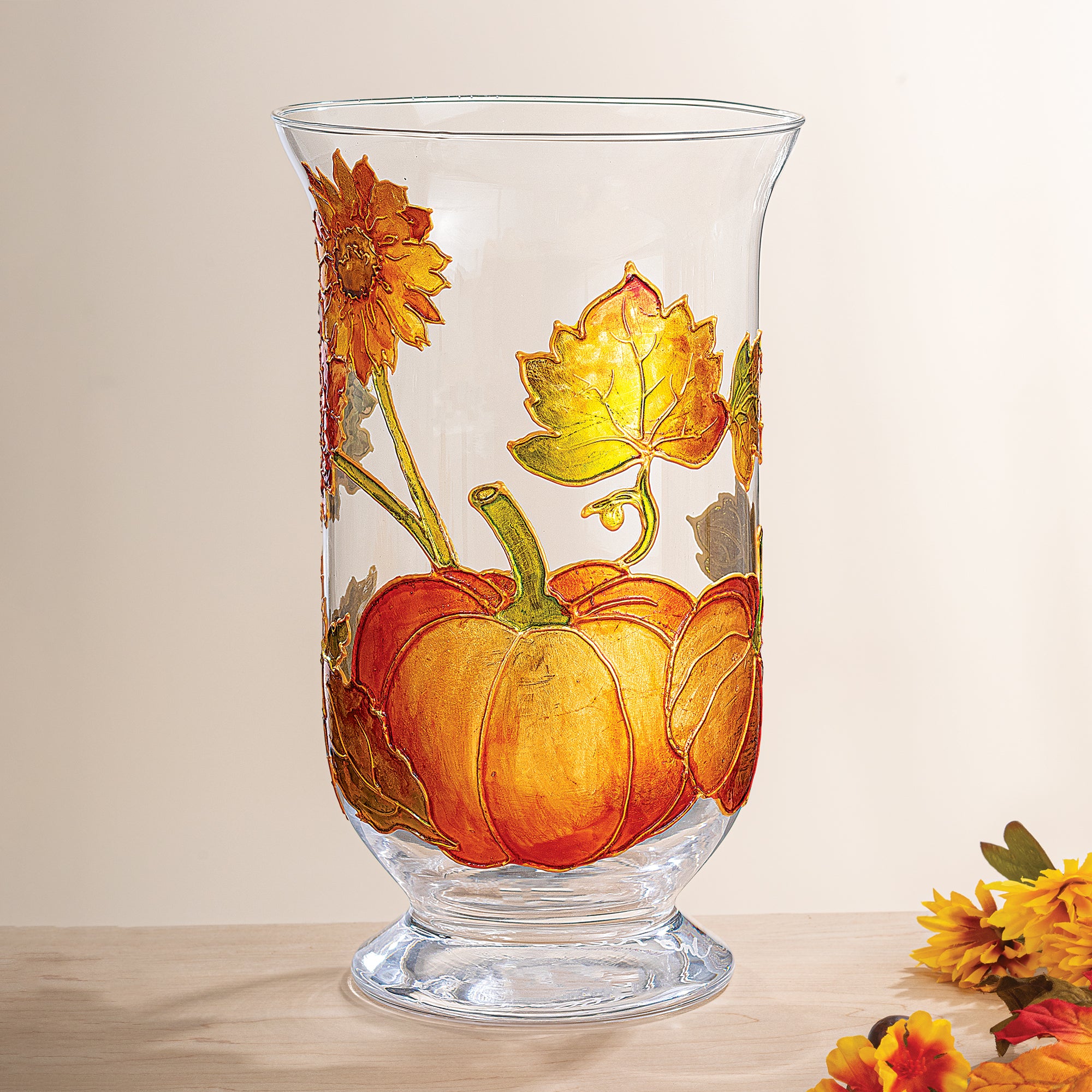 Hand-Gilded Autumn Vase