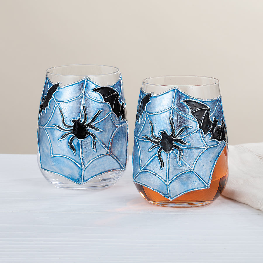 Hand-Gilded Creepy Crawly Stemless Glass