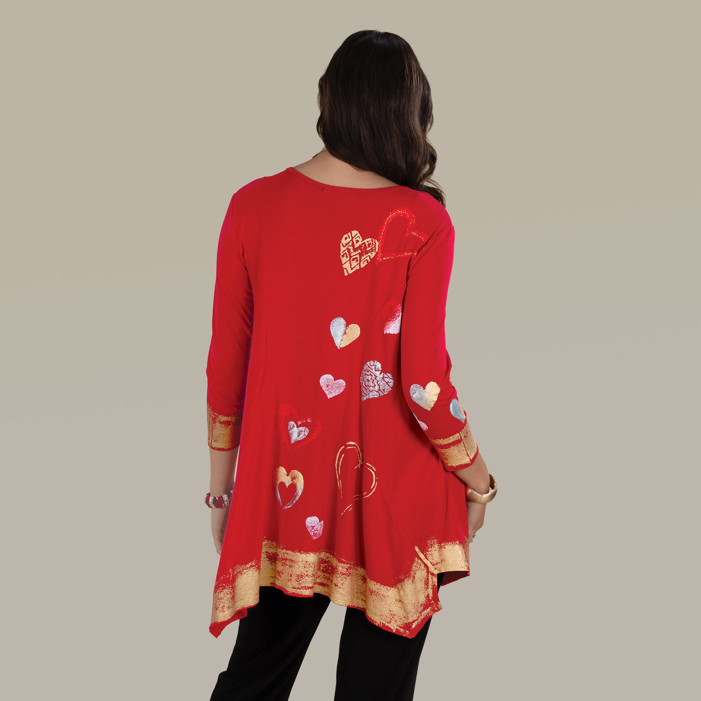 Hand-Painted Heart Full Blouse