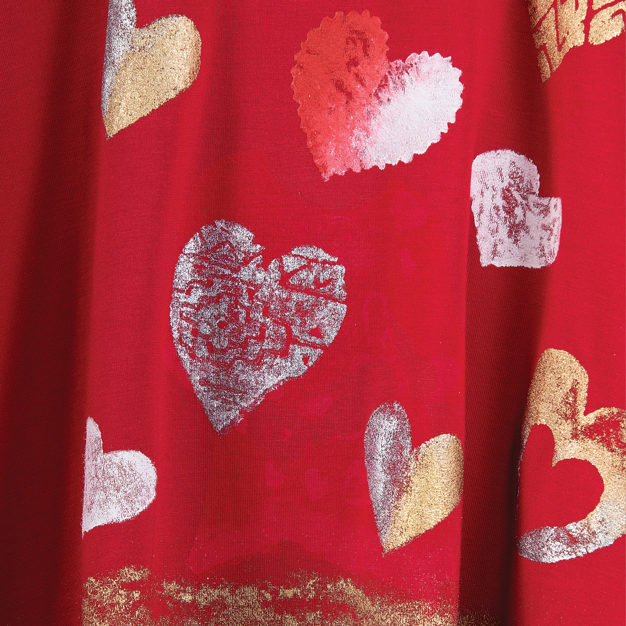 Hand-Painted Heart Full Blouse