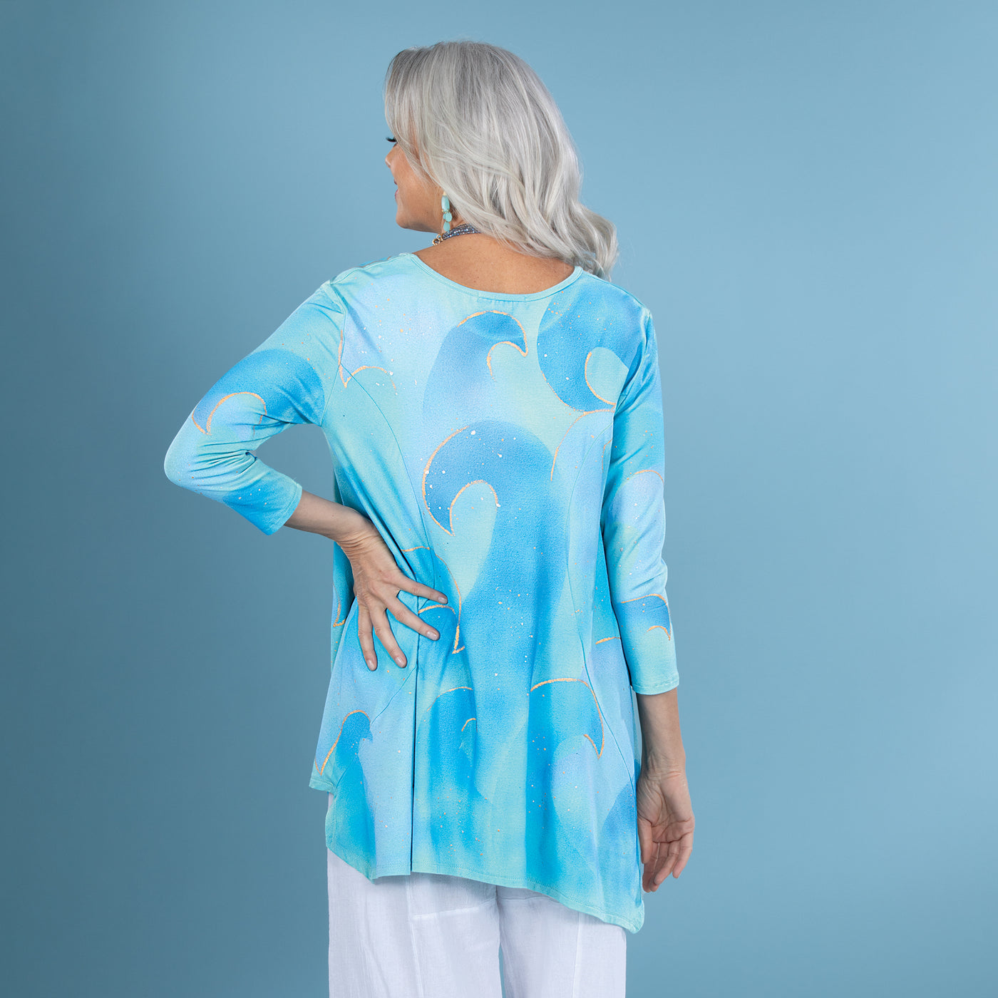 Hand-Painted Glistening Waves Blouse