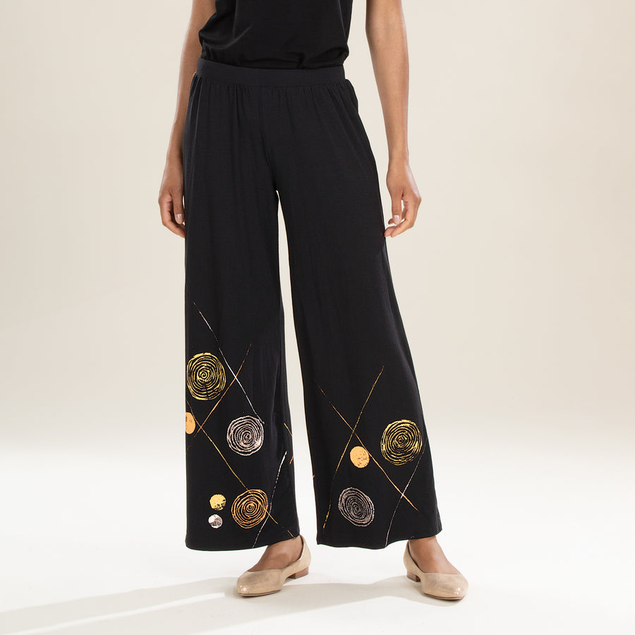 Hand-Painted Full Circle Metallic Pants