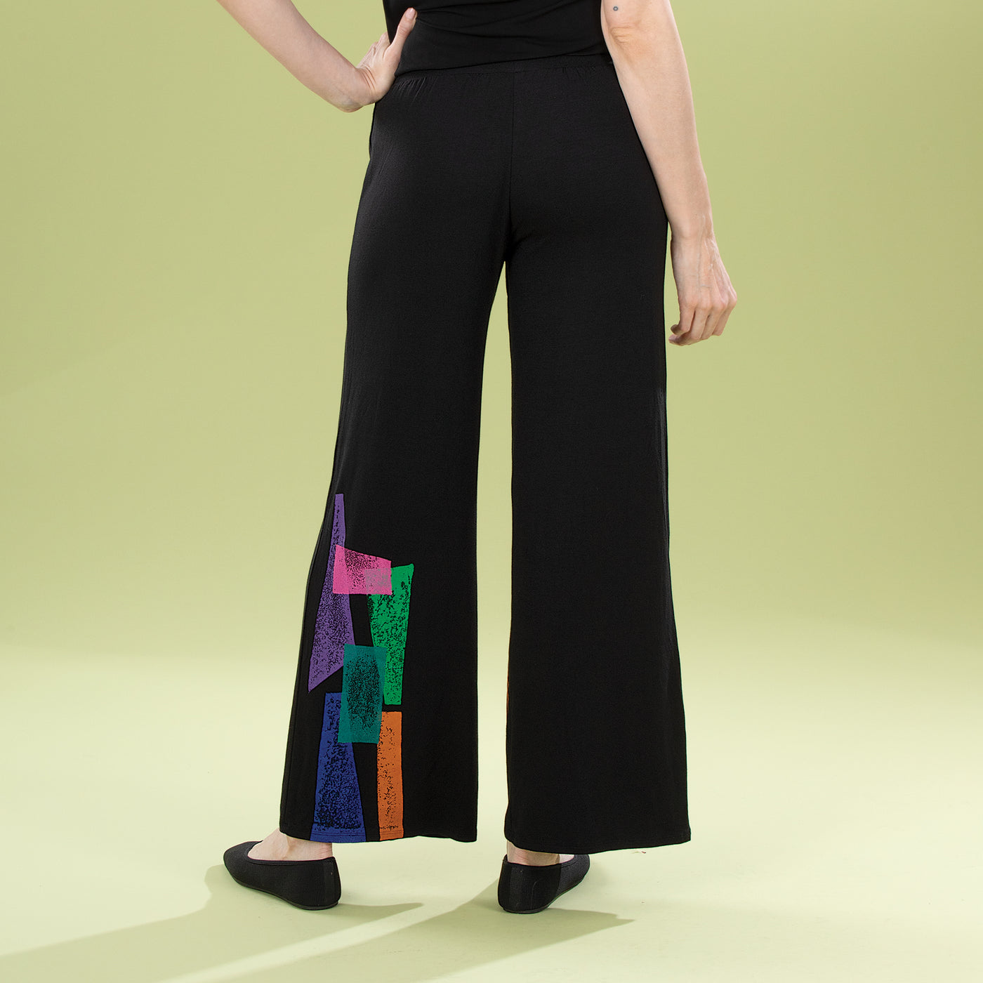 Hand-Painted Stained Glass Wide Leg Pants