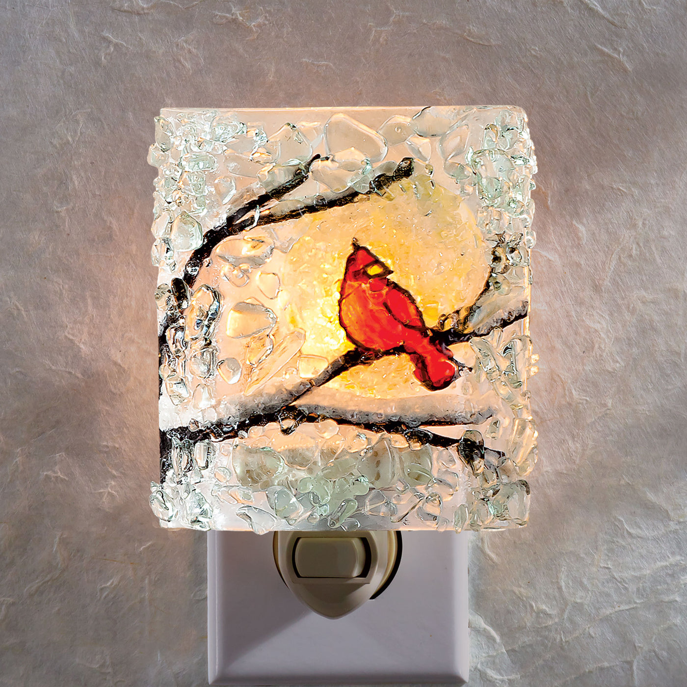 Recycled Glass Cardinal Nightlight