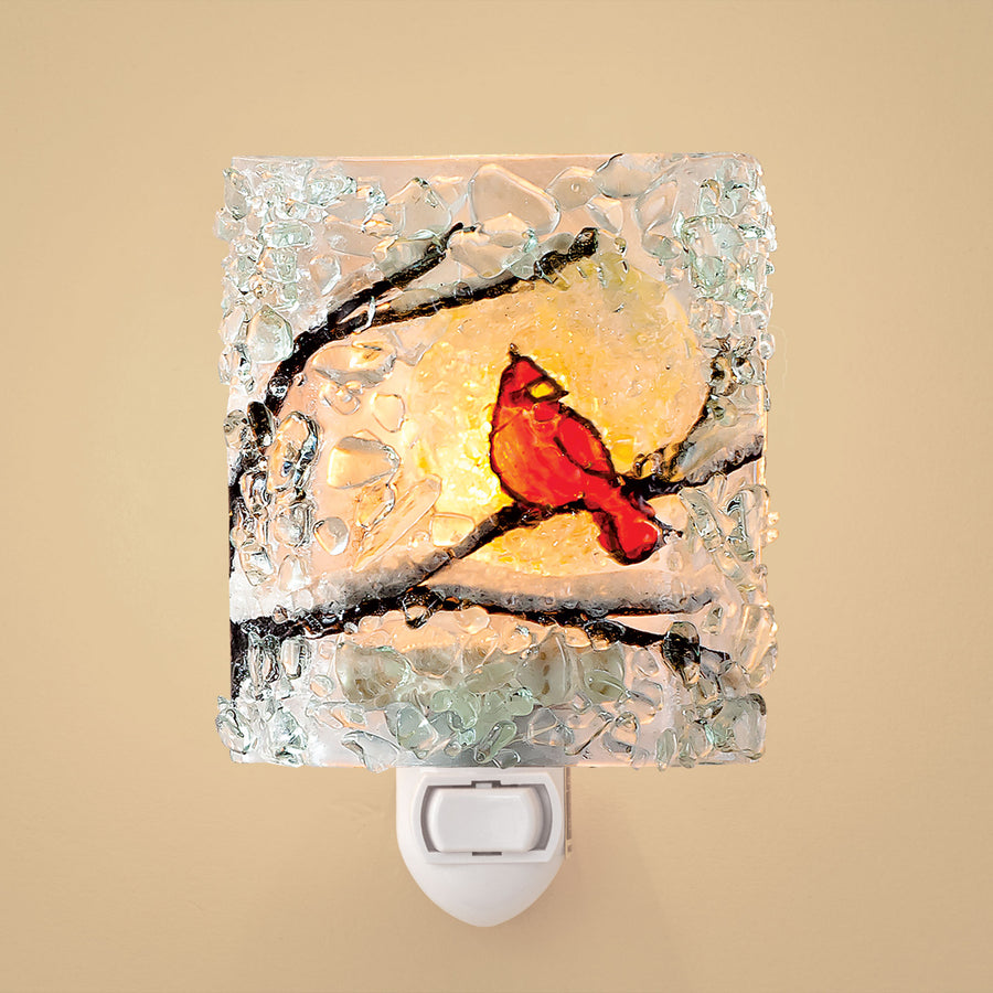 Recycled Glass Cardinal Nightlight