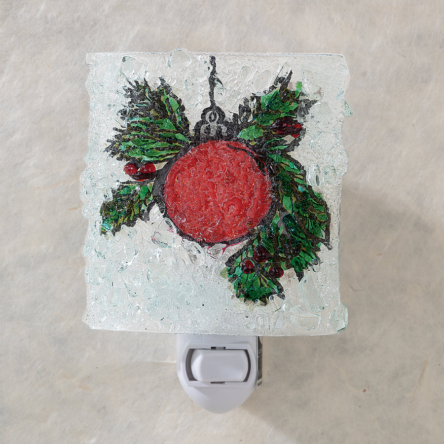 Recycled Glass Christmas Ornament Nightlight