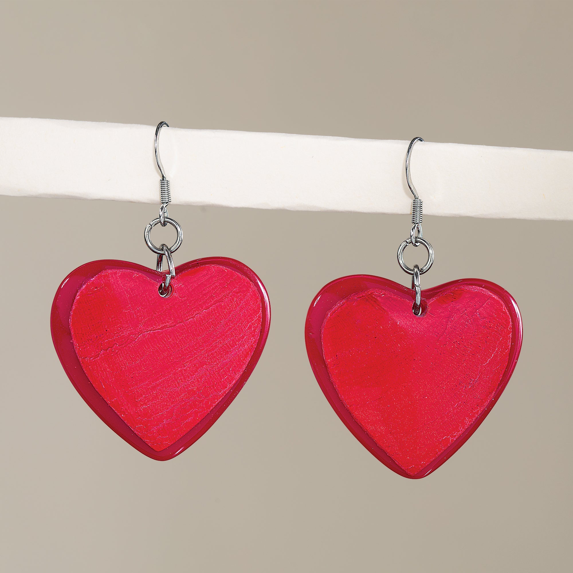 Crimson Heart Statement Earrings