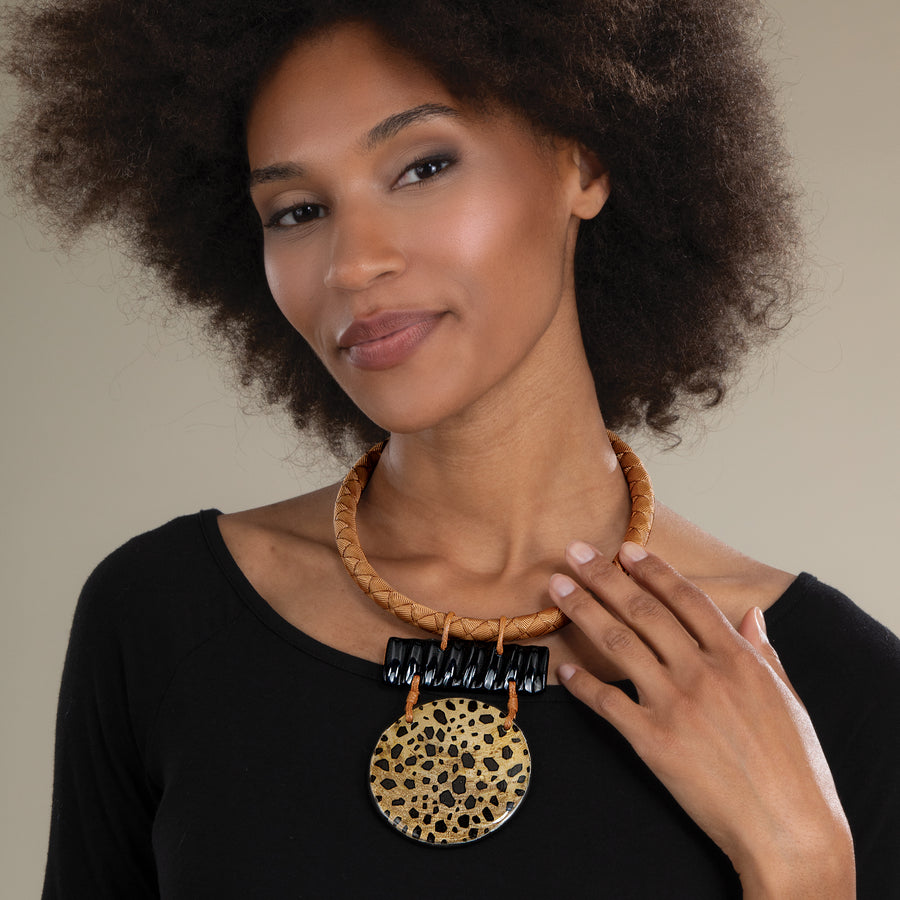 Animal Print Statement Necklace