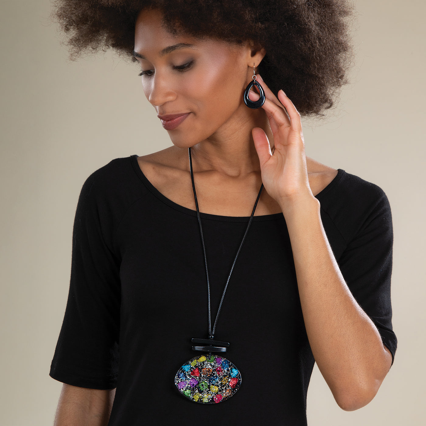 Midnight Galaxy Necklace & Earrings Set