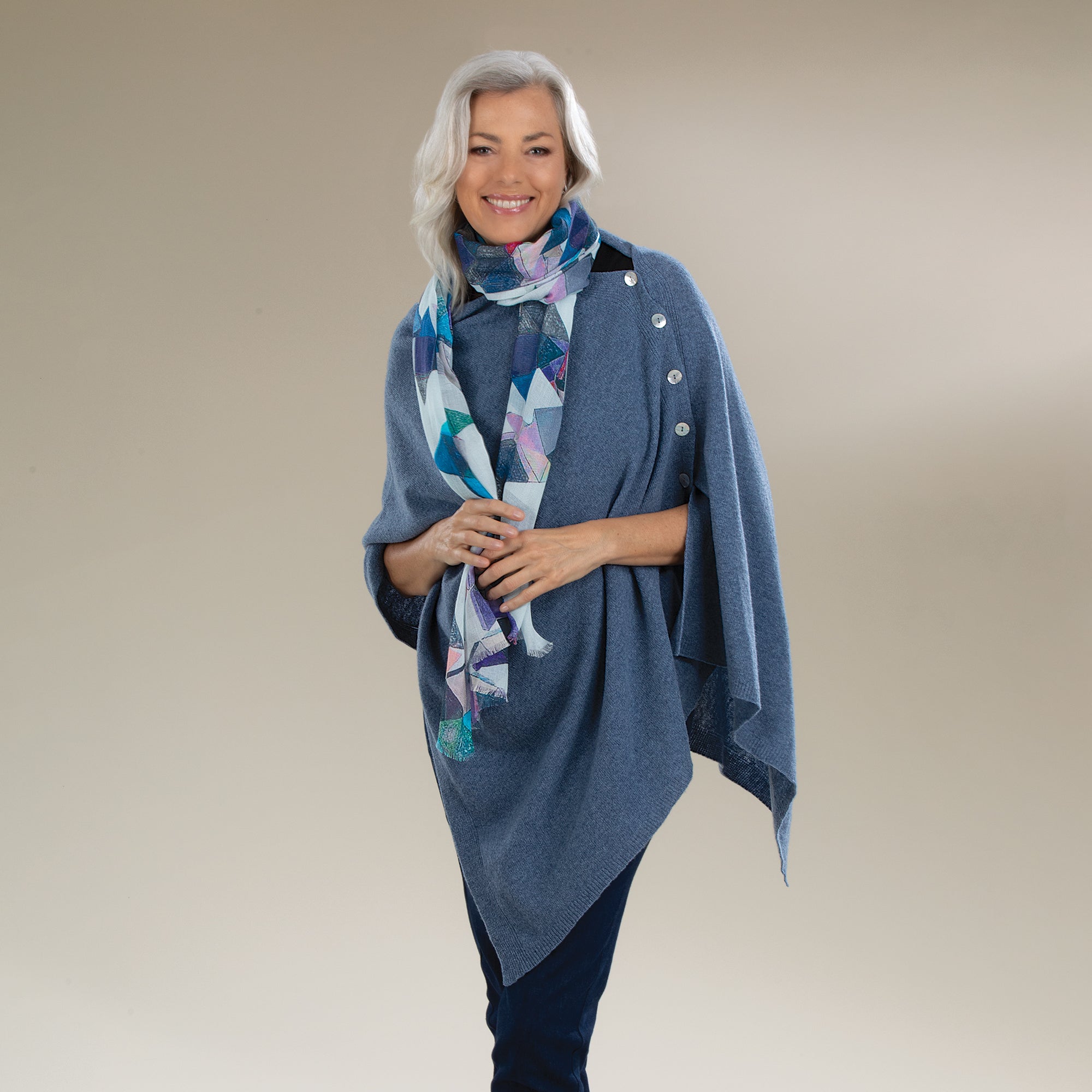 Cozy Lambswool Blue Shawl