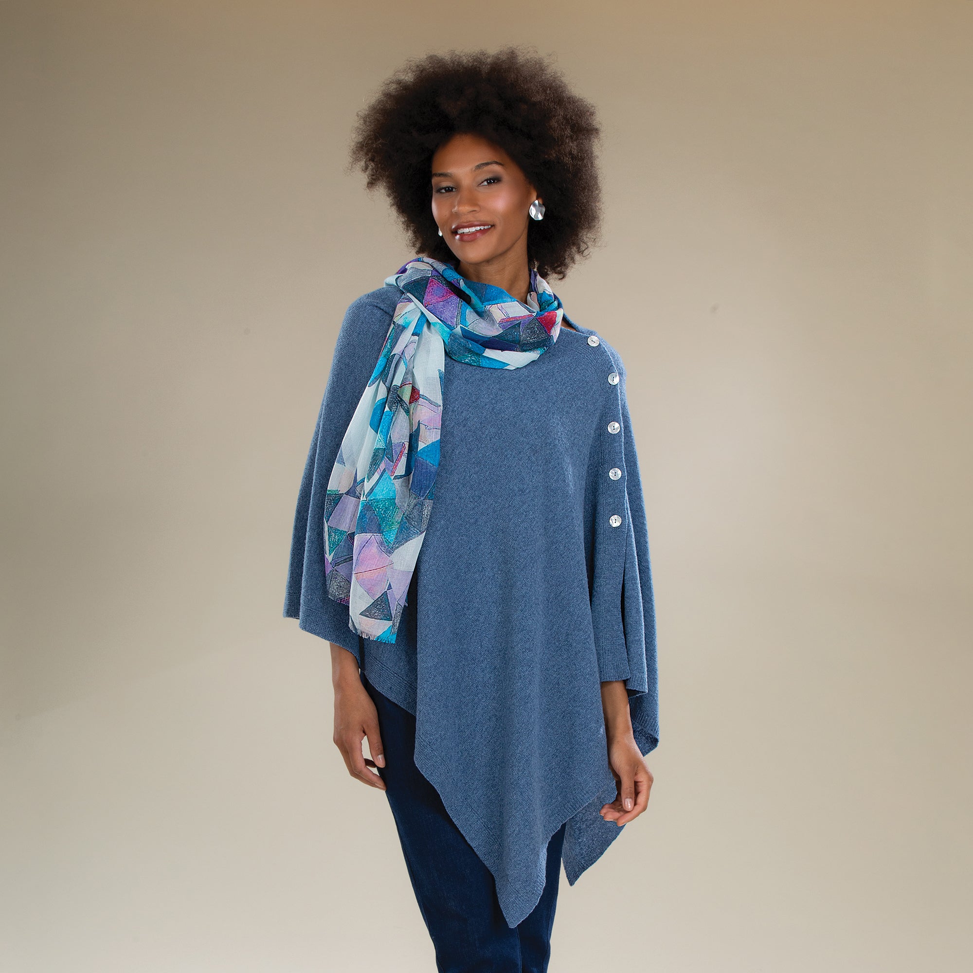 Cozy Lambswool Blue Shawl