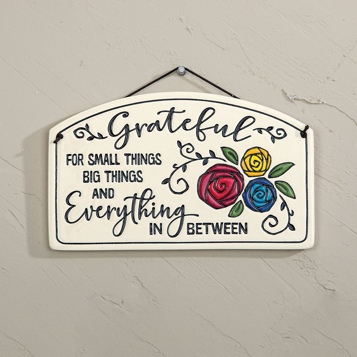 Grateful Ceramic Wall Plaque