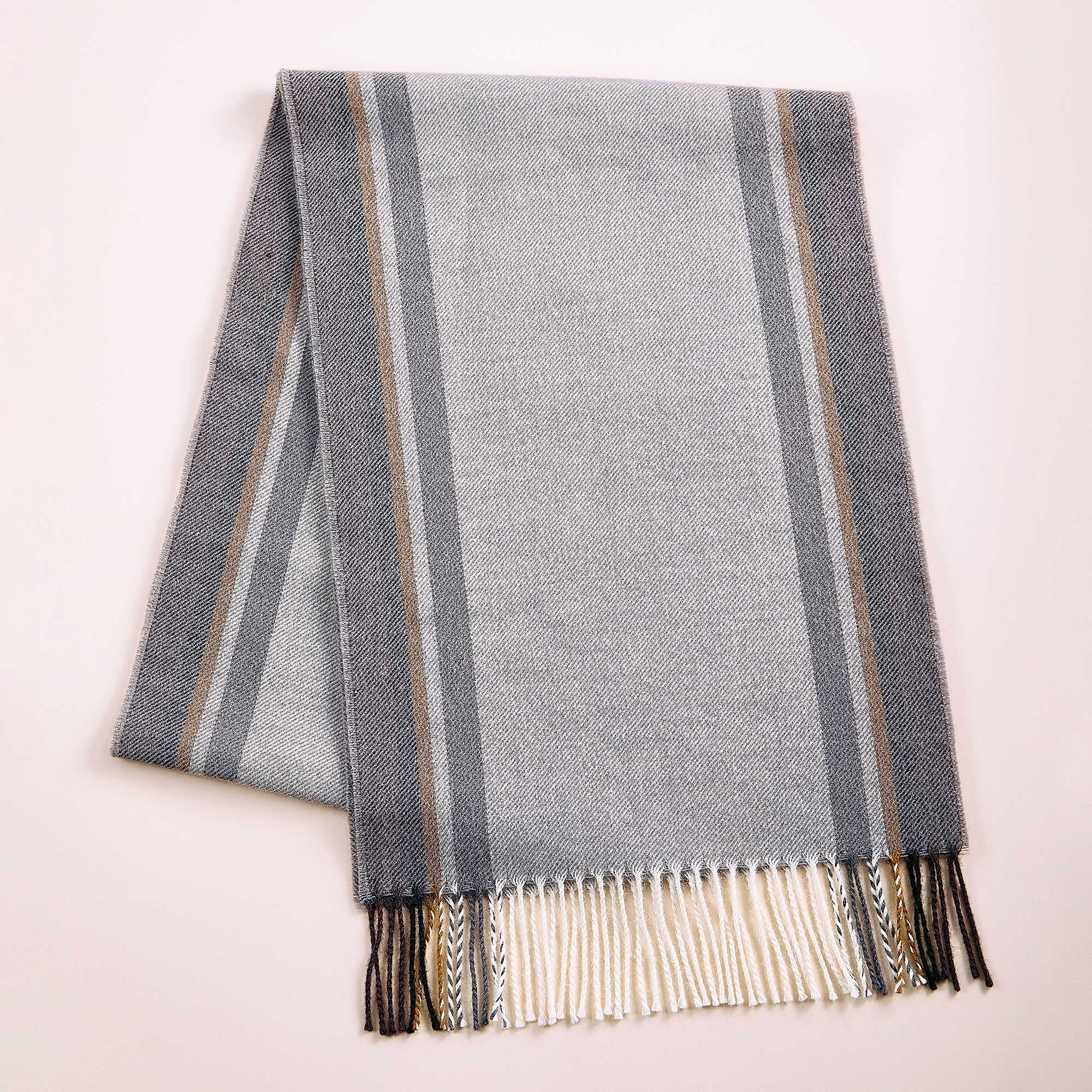 Frosted Stripes Baby Alpaca Scarf