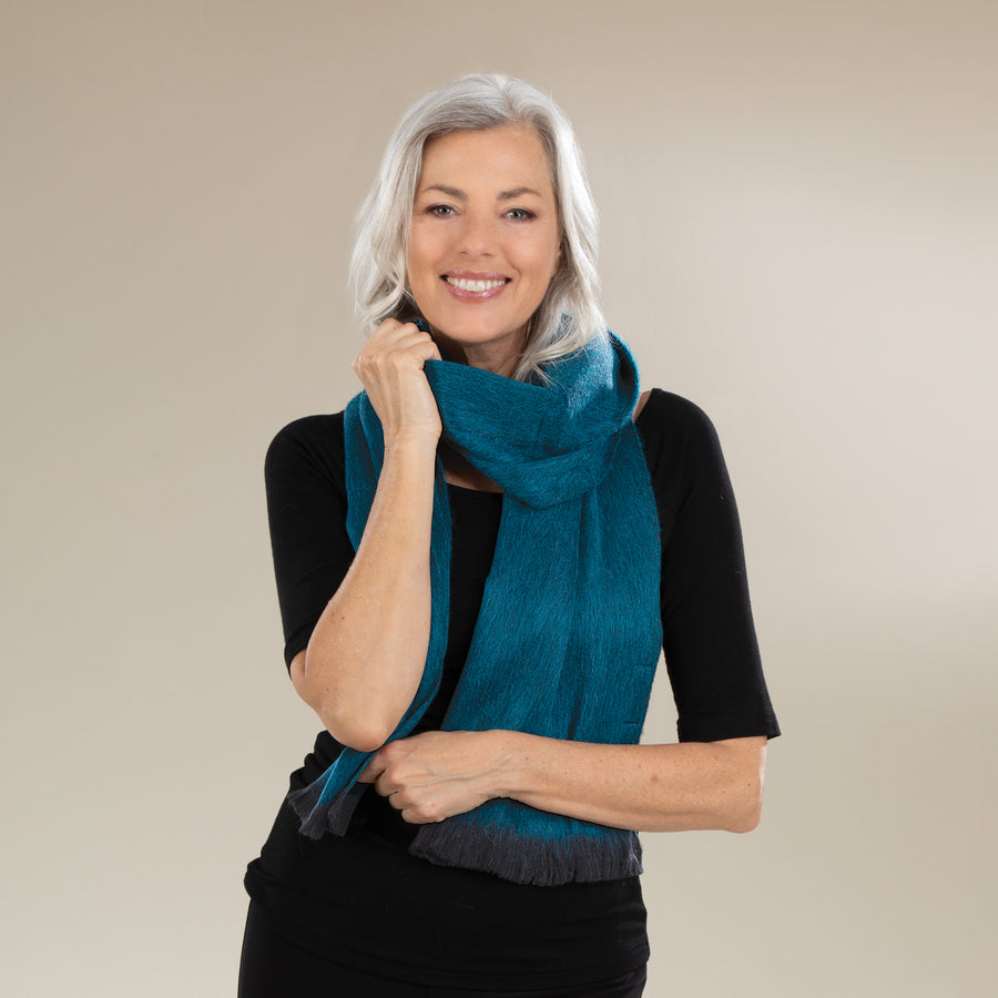 Dark Turquoise Alpaca Scarf