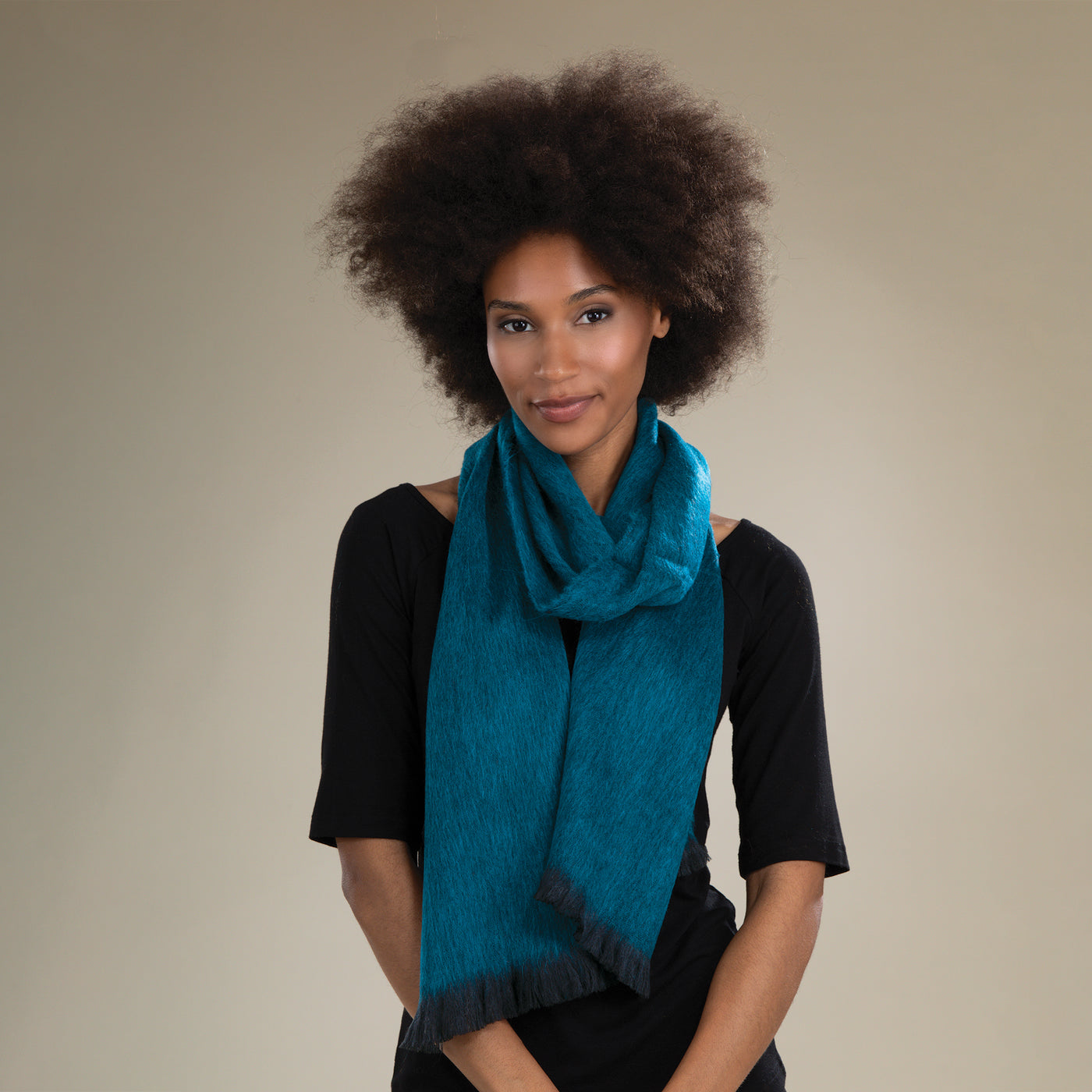 Dark Turquoise Alpaca Scarf