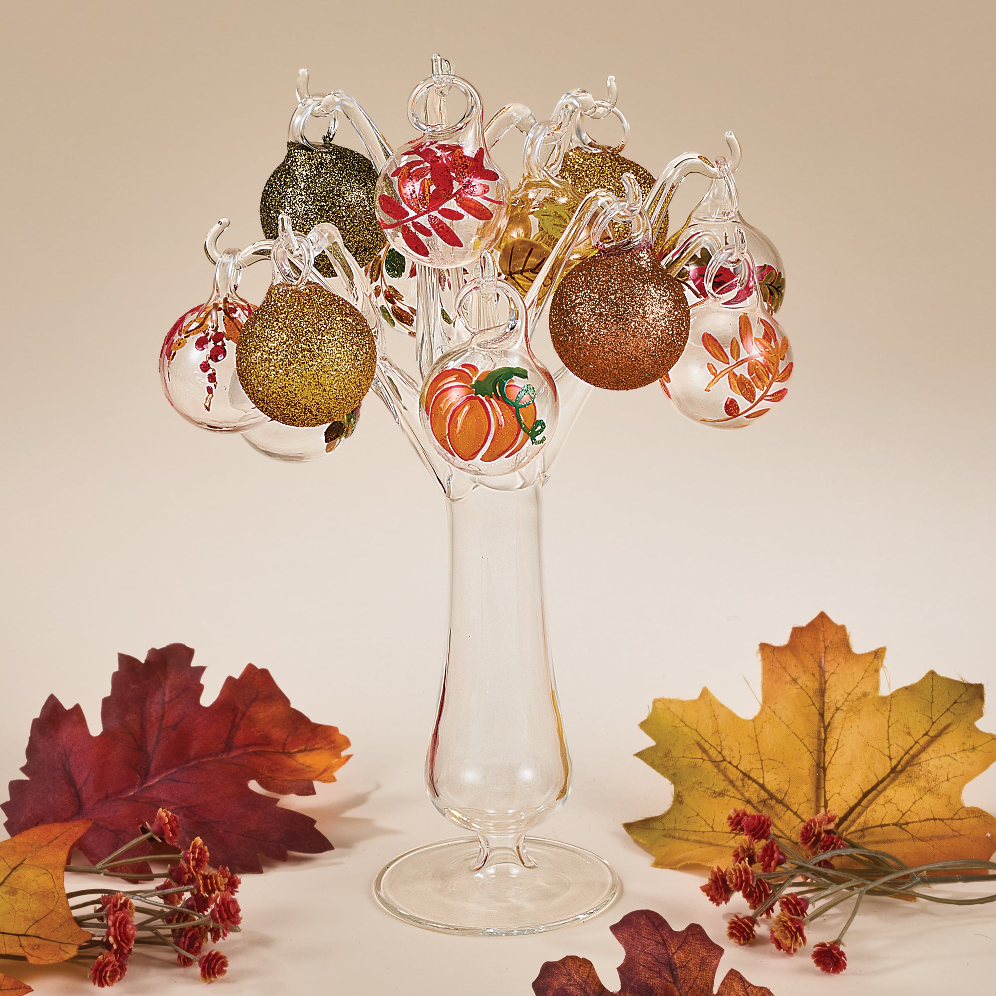 Hand-Blown Venetian Glass Foglia Autumn Tree