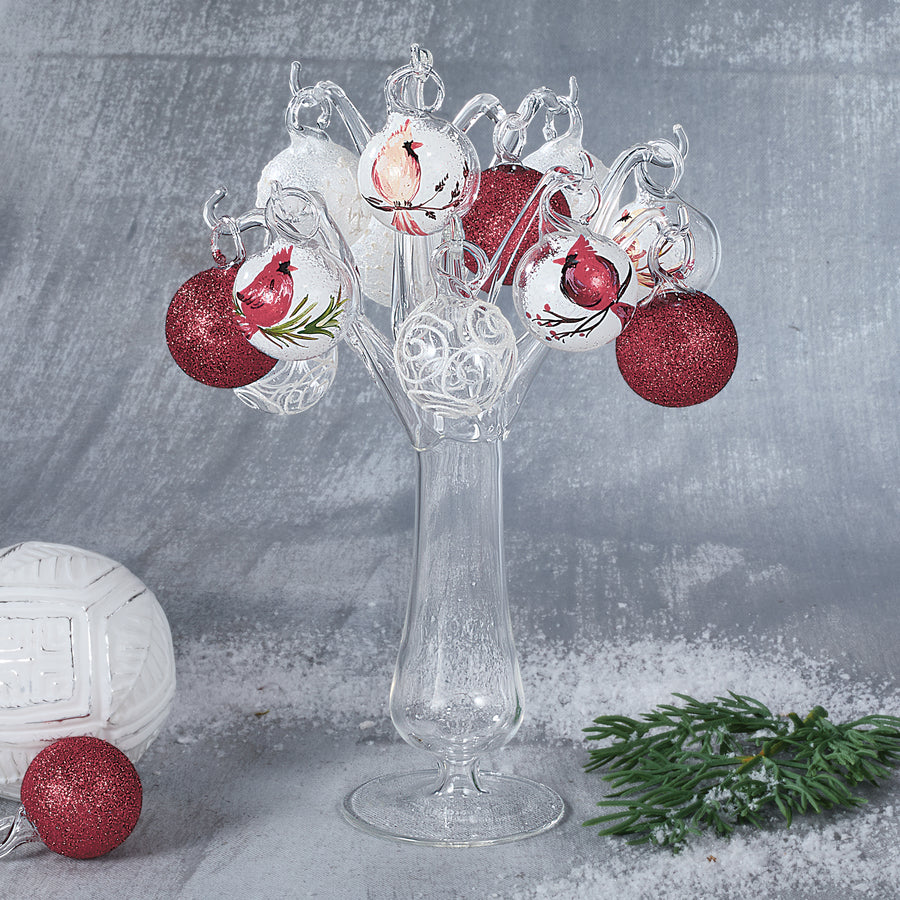 Hand-Blown Venetian Glass Cardinale Holiday Tree