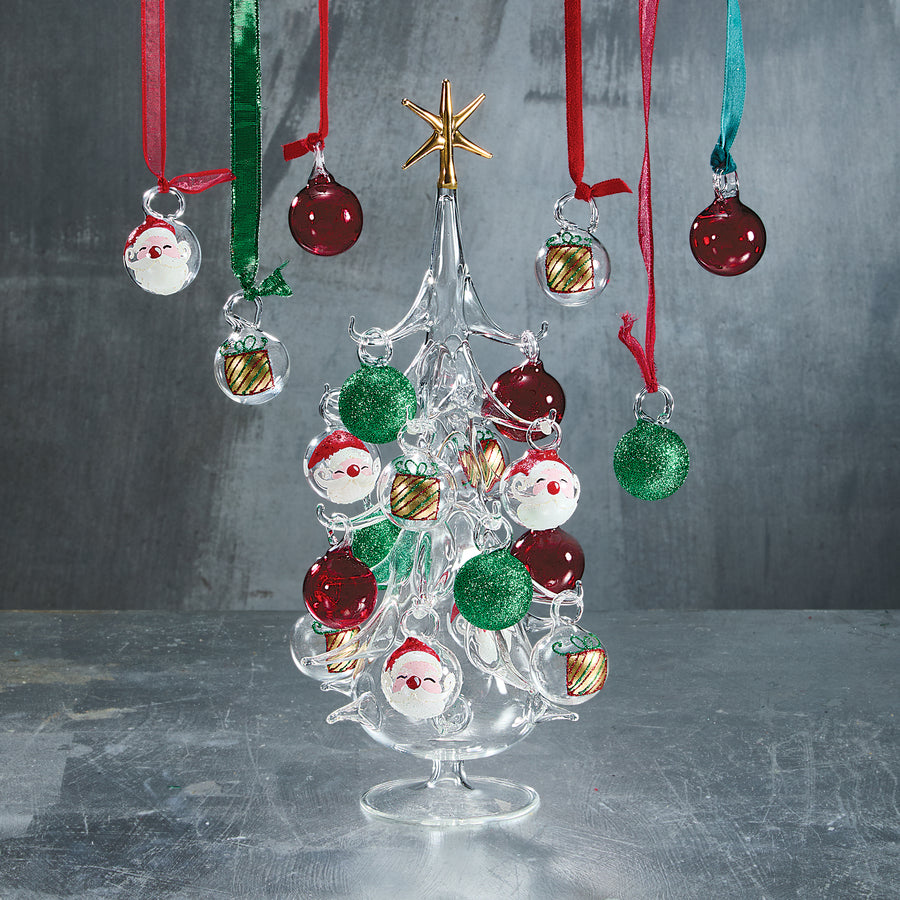 Hand-Blown Venetian Glass Babbo Natale Christmas Tree