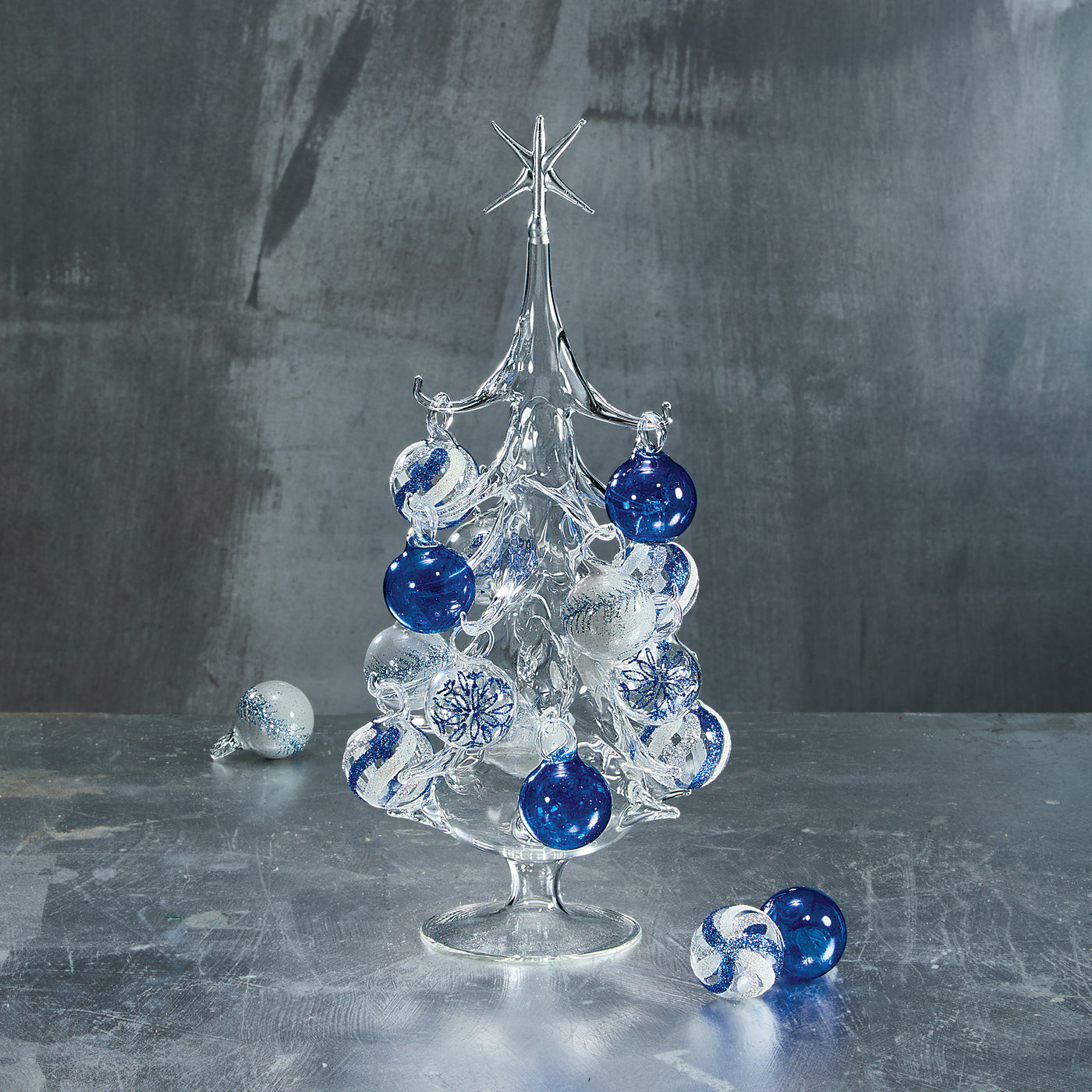 Hand-Blown Venetian Glass Stella D'Argento Christmas Tree