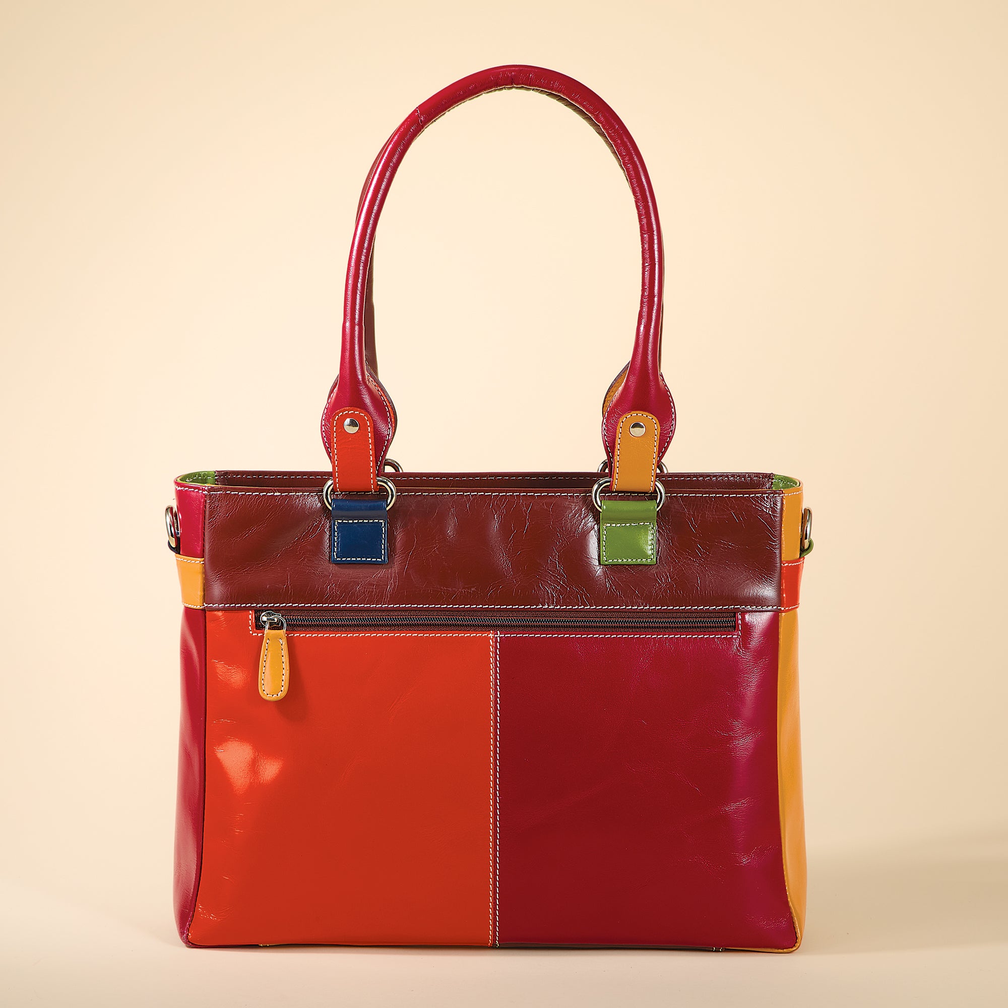 Colors Of Topaz Mixed Leather Tote (Preorder)