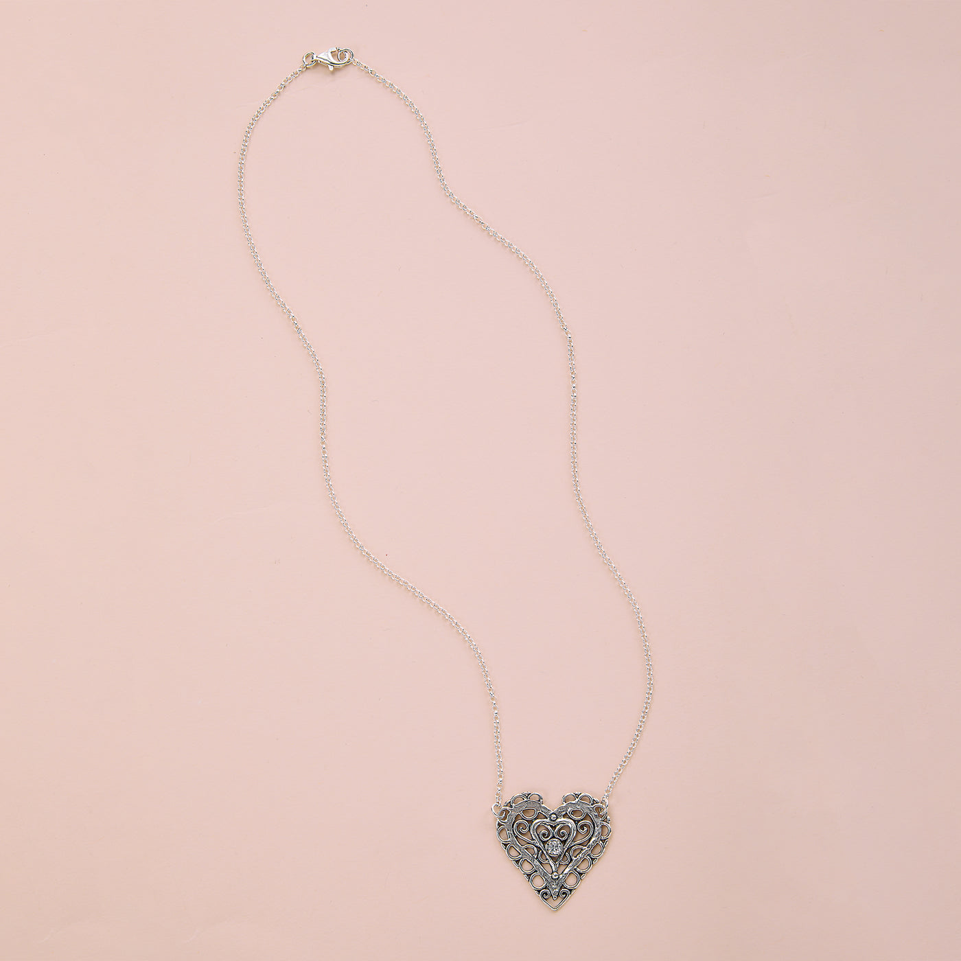 Be Still My Heart Filigree Heart Necklace