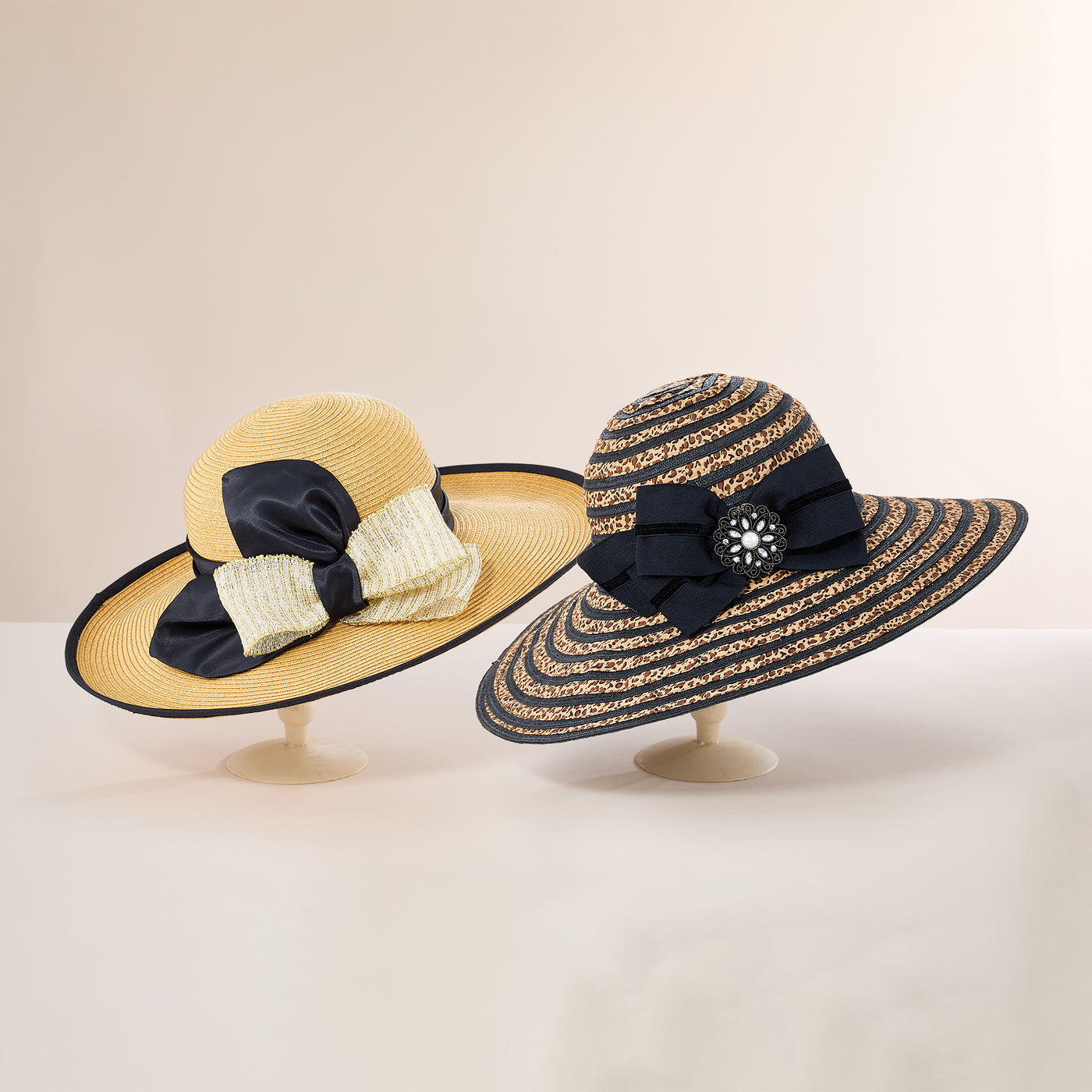 Bedelia Two-Toned Leopard Print Sun Hat