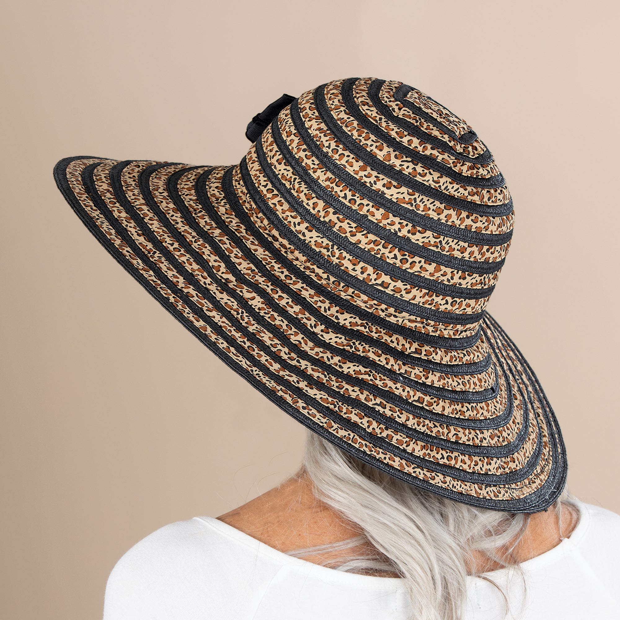 Bedelia Two-Toned Leopard Print Sun Hat