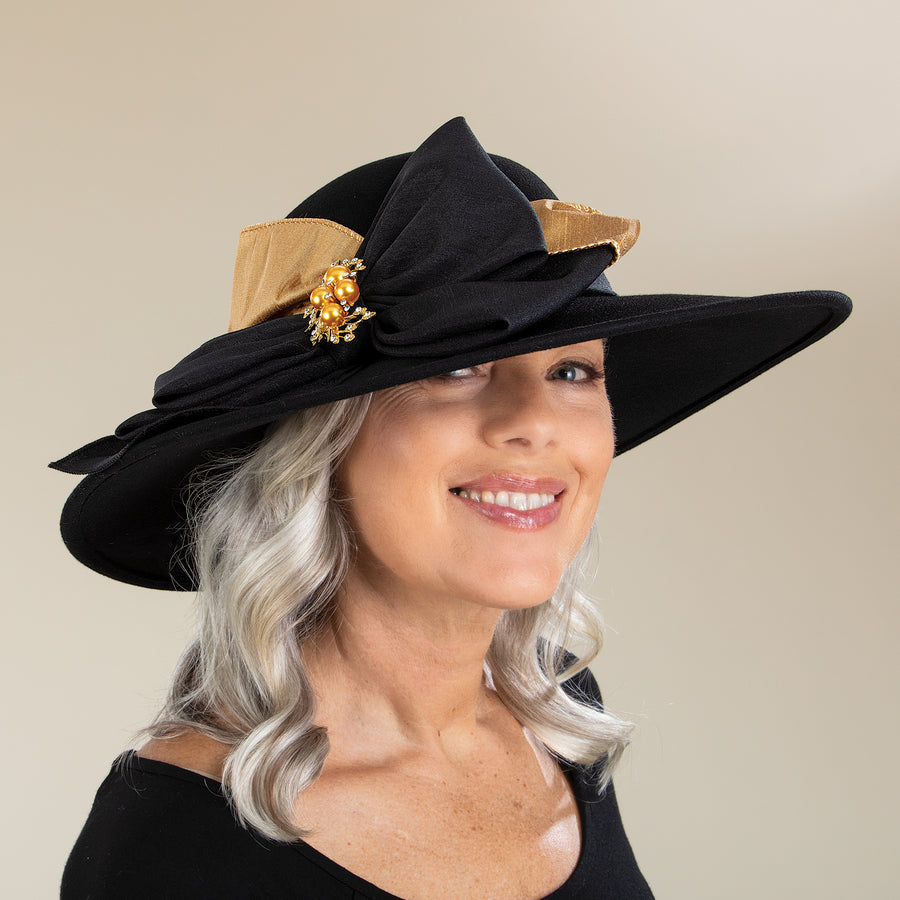 Margaret Wide-Brimmed Wool Hat