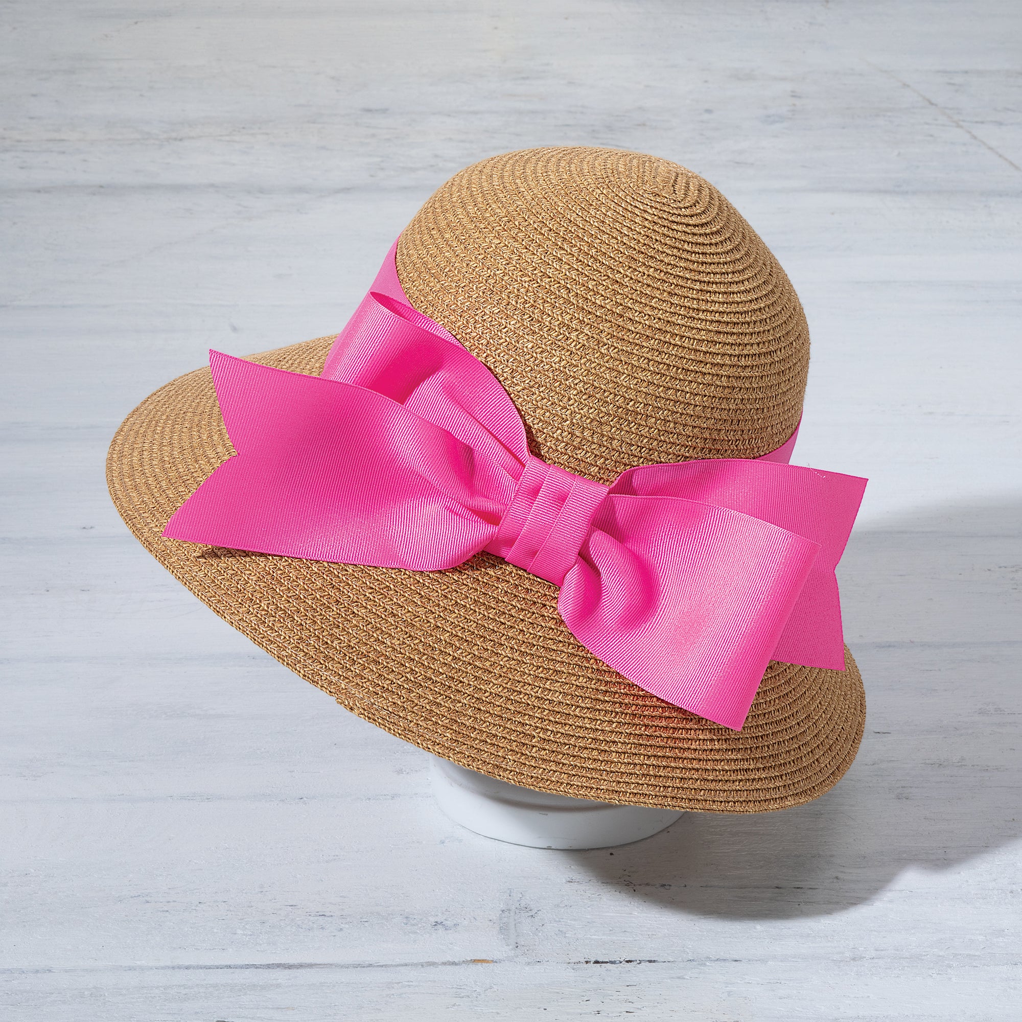 Donna Pink Straw Sun Hat