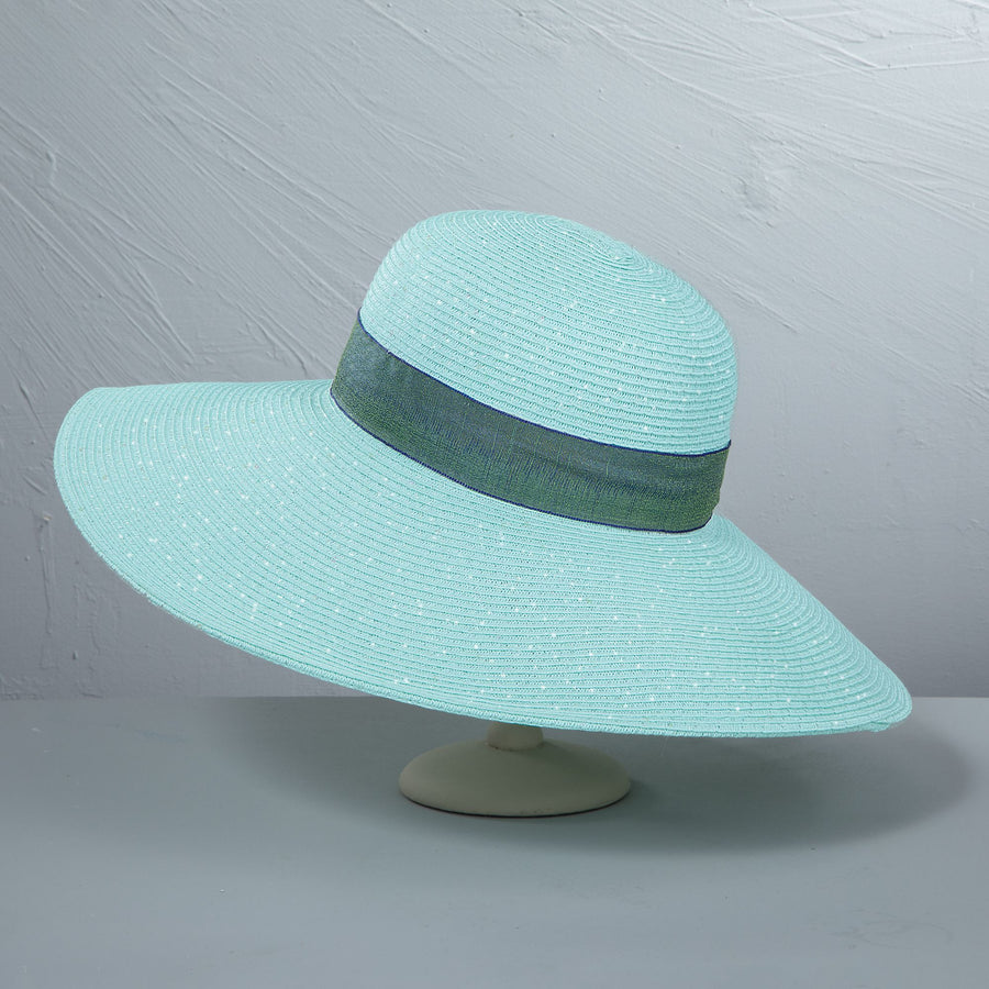Alicia Aqua Green Wide Brimmed Sun Hat