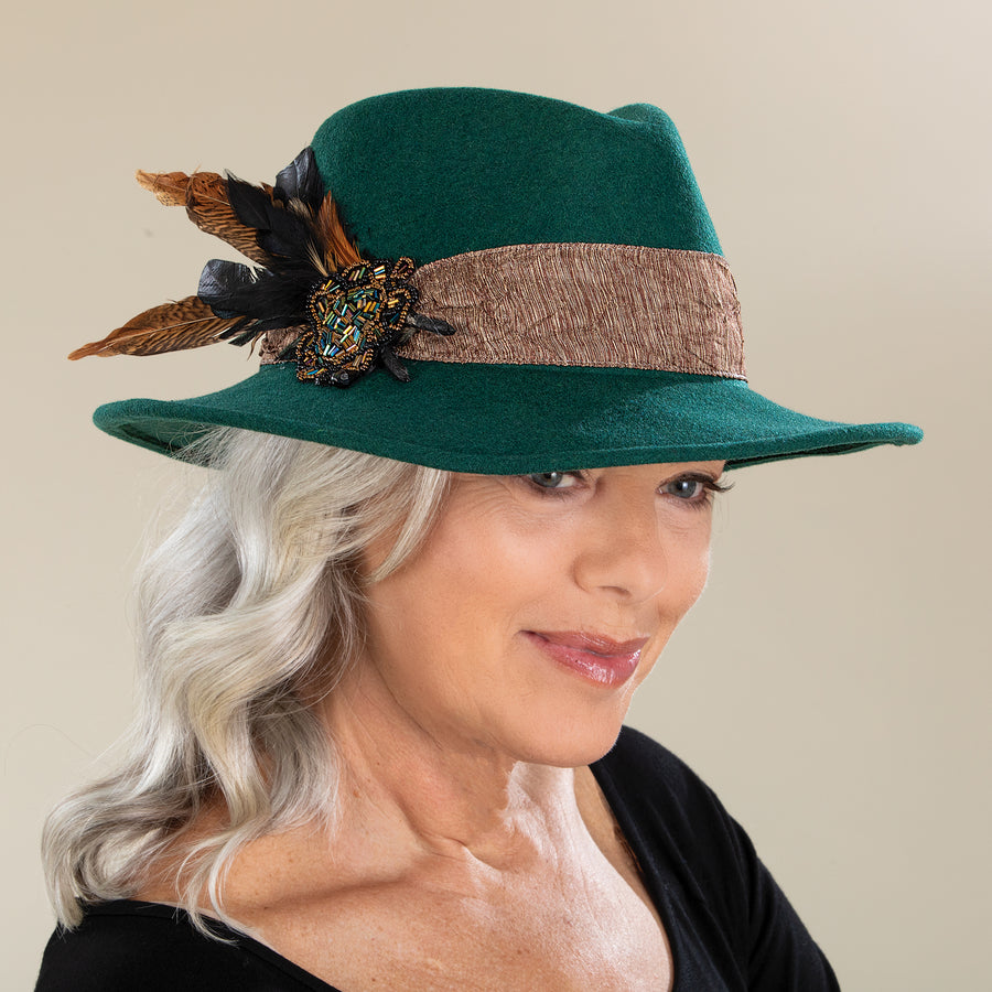 Yasmin Forest Green Fedora