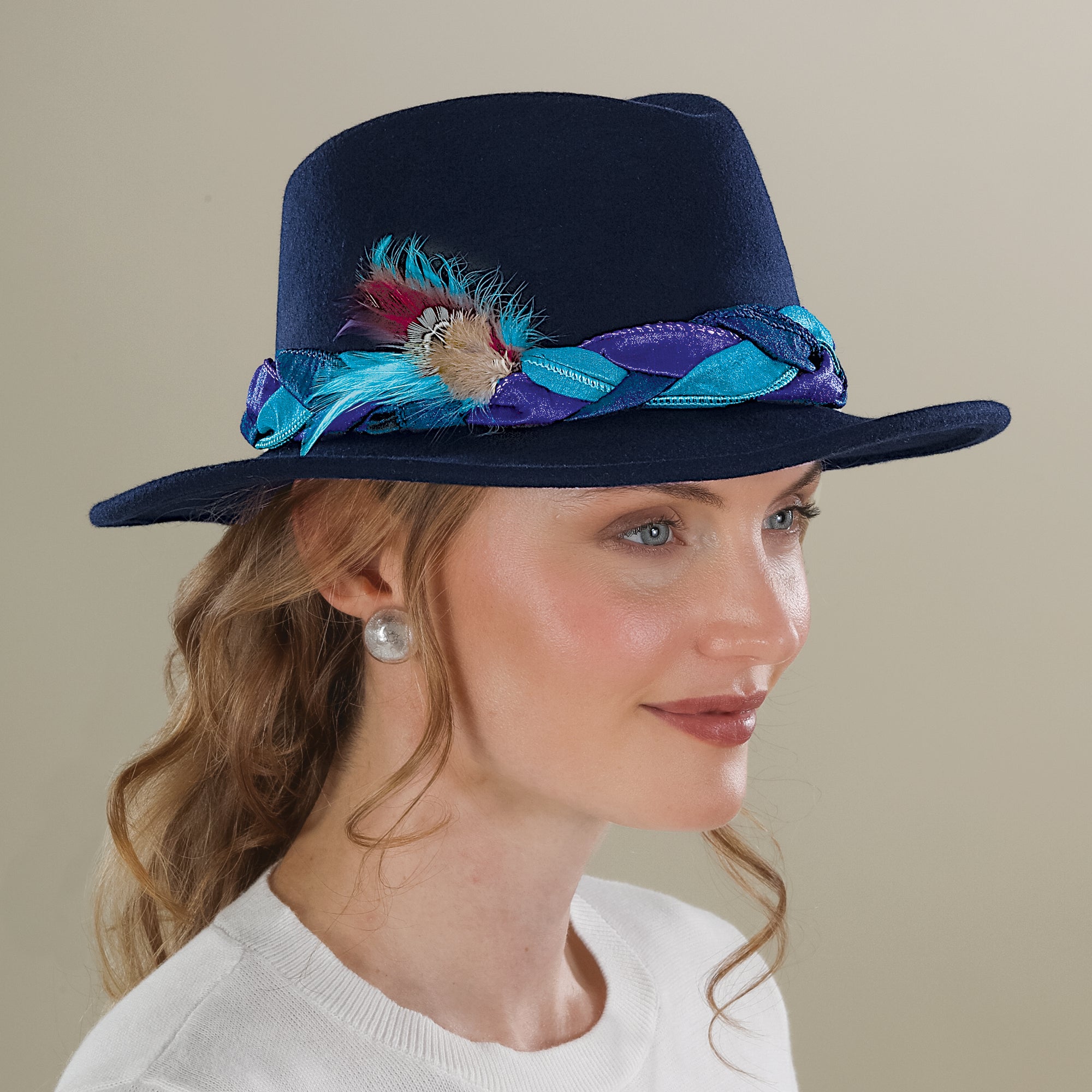 Everleigh Peacock Plumed Fedora