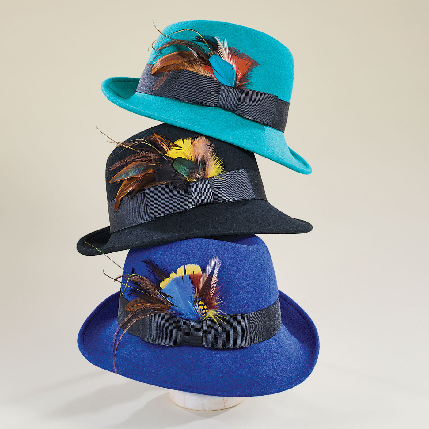 Madison Teal Feathered Fedora