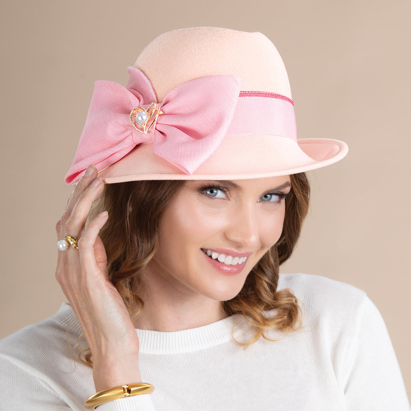 Valentina Pink Wool Fedora (Preorder)